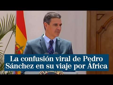 La confusión viral de Pedro Sánchez en su viaje por África