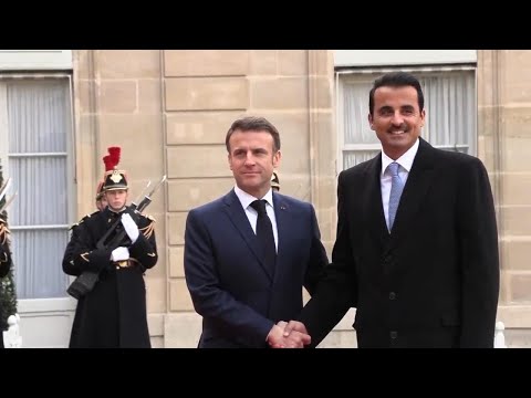 France's Macron welcomes Emir of Qatar to Elysee Palace