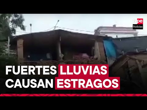Colegio y viviendas afectadas por las fuertes lluvias en Áncash