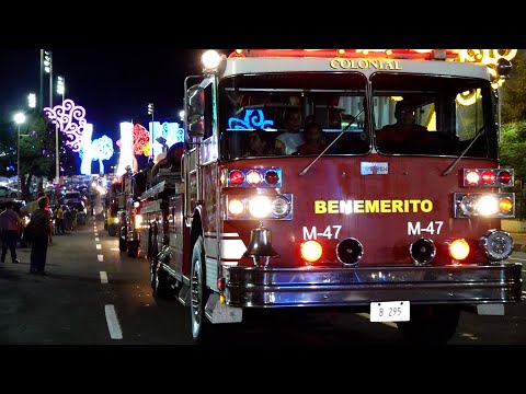 Bomberos realizan tradicional desfile de antorchas en Managua