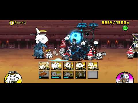 【にゃんこ大戦争】異次元コロシアム「Round3」大勝負（星2／冠2）黒ルナ編成｜※編成キャラのレベルは概要欄に記載