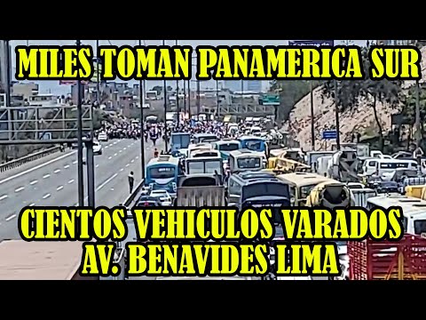 PANAMERICANA SUR FUE TOMADO POR LOS MANIFESTANTES QUE VAN RUMBO HACIA CENTRO DE LIMA...