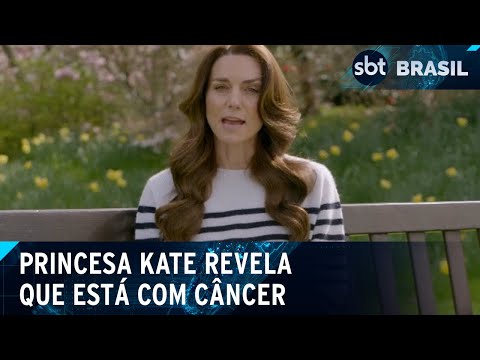 Após semanas sem aparecer, princesa Kate ressurge e diz estar com câncer | SBT Brasil (22/03/24)