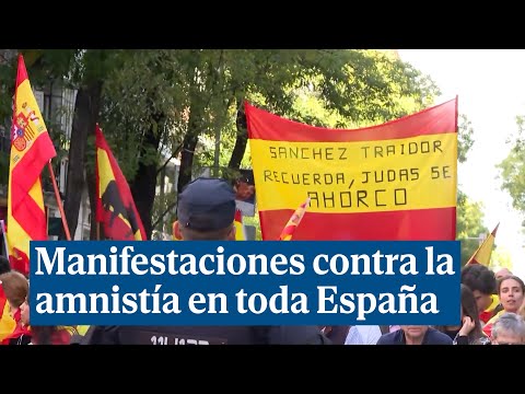 Manifestaciones contra la amnistía en numerosas ciudades de España