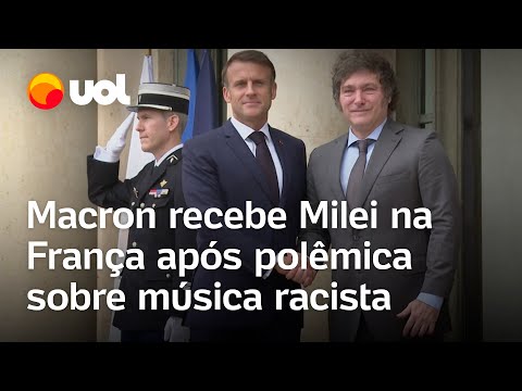 Macron recebe Milei na França após polêmica com seleção cantando música racista