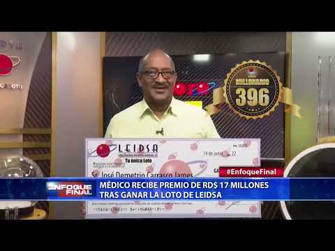 Médico recibe premio de RD$ 17 millones tras ganar el loto de Leidsa
