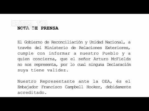 Comunicado del Ministerio de Relaciones Exteriores de Nicaragua