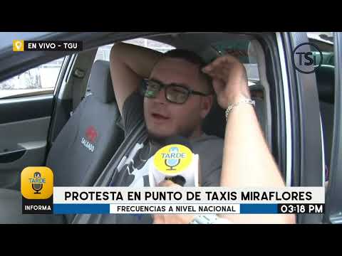 Protesta en punto de taxis Miraflores