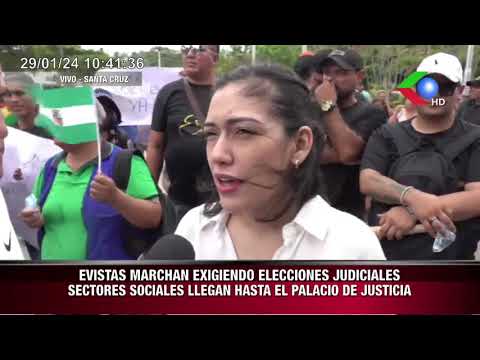 EVISTAS MARCHAN EXIGIENDO ELECCIONES JUDICIALESSECTORES SOCIALES LLEGAN HASTA EL PALACIO DE JUSTICIA