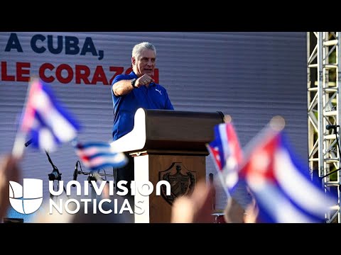 Que viva Cuba soberana y socialista: Díaz-Canel en manifestación a favor del régimen cubano