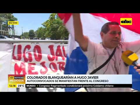 Autoconvocados se manifiestan frente al Congreso en contra de blanqueamiento a Hugo Javier