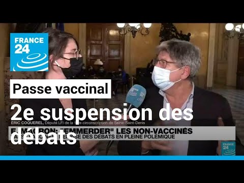 Passe vaccinal : deuxième suspension des débats à l'Assemblée nationale • FRANCE 24