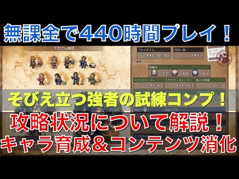 【オクトラ大陸の覇者】無課金で440時間プレイ！攻略状況と直近の取り組みを解説！そびえ立つ強者の試練をコンプしました！