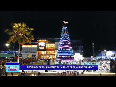 San Martín: encienden árbol navideño en la Plaza de Armas de Tarapoto