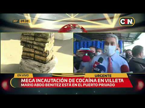 El Presidente Mario Abdo se pronuncia sobre la mega incautación de cocaína en Villeta