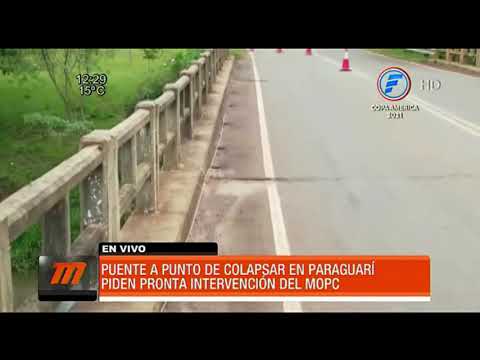 Puente está a punto de colapsar en Paraguarí