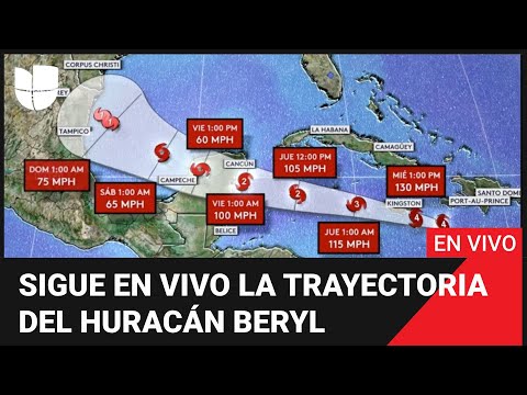 EN VIVO: huracán Beryl de categoría 4: Sigue acá su trayectoria