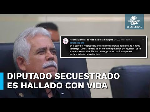 Vicente Verástegui, diputado secuestrado en Tamaulipas, es hallado con vida tras operativo