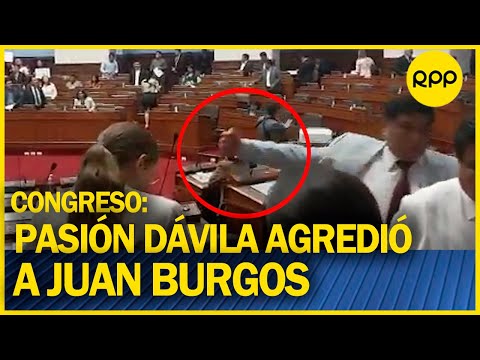Congresista Pasión Dávila agredió con un golpe por la espalda a Juan Burgos durante sesión del Pleno