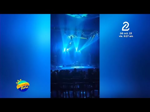 Trapecista del circo acuático de Brasil se cae en pleno show