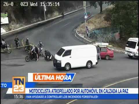 Motociclista atropellado por automóvil en calzada La Paz