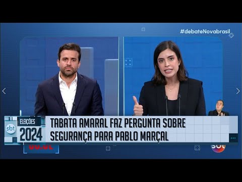 Debate SBT: Tabata Amaral (PSB) pergunta sobre segurança ao candidato Pablo Marçal (PRTB)