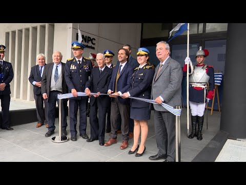 Imágenes del presidente Lacalle Pou en inauguración de Policía Científica