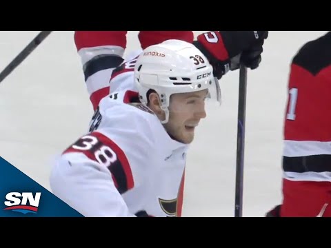 Senators Zack Ostapchuk Fires First Career NHL Goal Between Brendan Dillons Legs