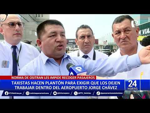 Taxistas protestan contra nuevas reglas para uso del estacionamiento en Aeropuerto Jorge Chávez