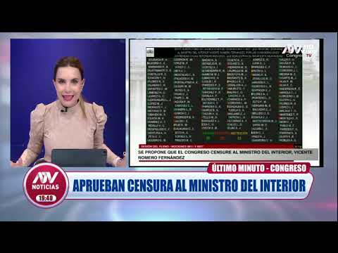 Congreso aprueba censurar al ministro del Interior, Vicente Romero
