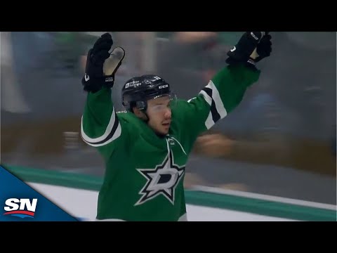 Stars Logan Stankoven Snipes First Career NHL Goal Off Beauty Fadeaway Feed From Wyatt Johnston