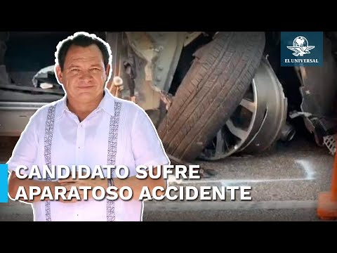 Candidato de Morena a gubernatura de Yucata?n sufre accidente automovili?stico