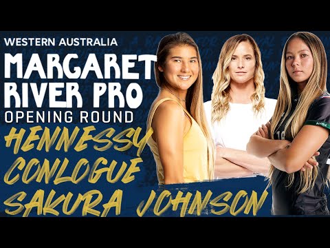 Surfing🌅🌊 Hennessy, Conlogue, Sakura Johnson | Margaret River Pro - Opening Round Heat Replay