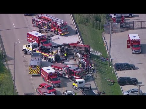 One person airlifted after semi-dump truck overturns in Addison