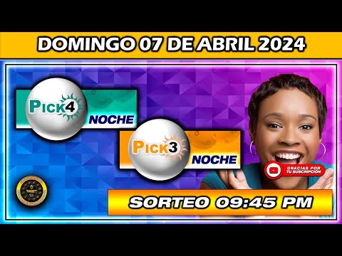 Resultado PICK3 Y PICK4 NOCHE Del DOMINGO 07 de Abril del 2024 #chance #pick4 #pick3