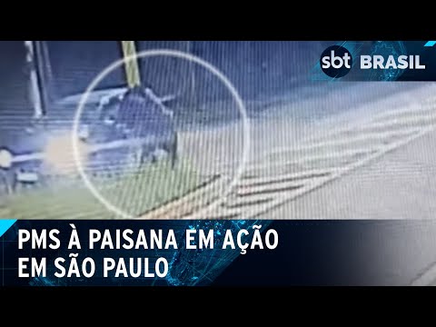 SP: PM à paisana impede assalto e outro entra em confronto | SBT Brasil (13/04/24)