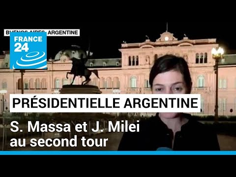 Argentine : le ministre de l'Économie Massa et l'ultralibéral Milei au second tour • FRANCE 24