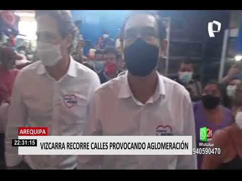 Martín Vizcarra recorrió las calles de Arequipa burlando los protocolos sanitarios