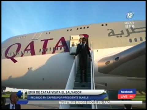 Emir de Qatar es recibido por el presidente Bukele