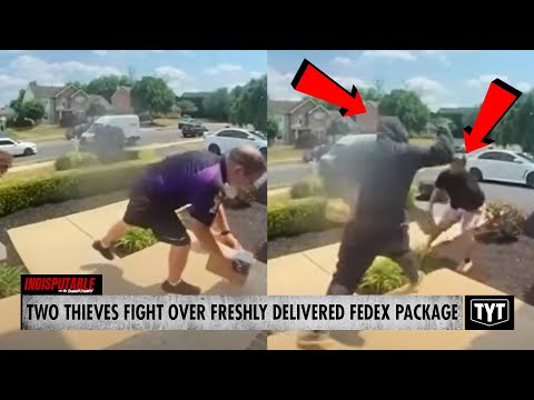 WATCH: Porch Pirates SCUFFLE Over Freshly Delivered Package On Doorstep