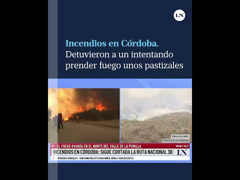 Incendios en Córdoba: detuvieron a un hombre que intentaba quemar pastizales