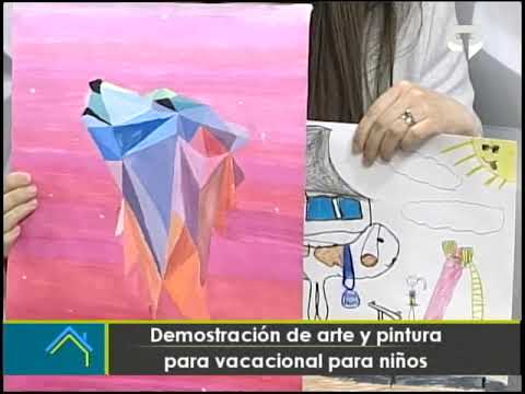 Demostración de arte y pintura para vacacional para niños
