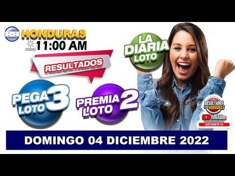 Sorteo 11 AM Resultado Loto Honduras, La Diaria, Pega 3, Premia 2, DOMINGO 04 DE DICIEMBRE 2022