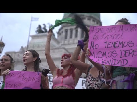 Argentine women demonstrate against Javier Milei