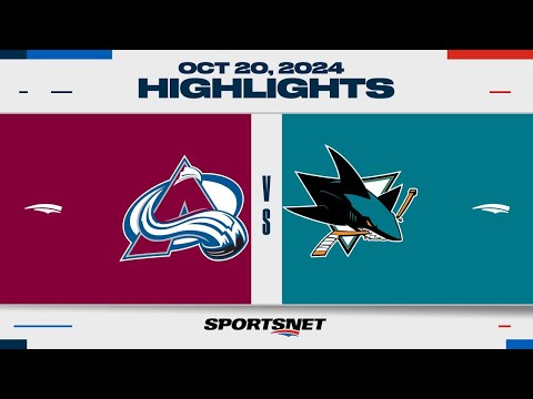 NHL Highlights | Avalanche vs. Sharks - October 20, 2024