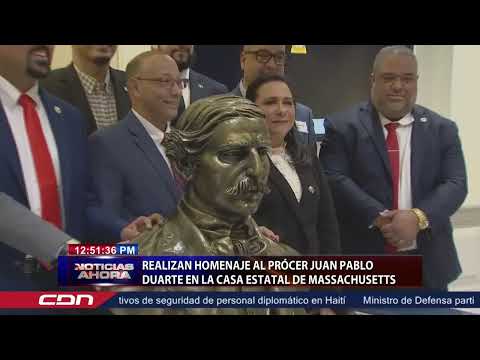 Realizan homenaje al prócer Juan Pablo Duarte en la casa estatal de Massachusetts