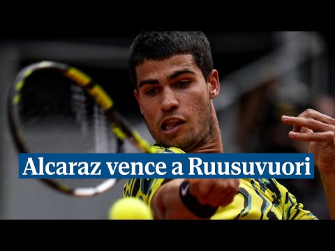 Alcaraz se sobrepone a un susto y vence a Ruusuvuori en su debut