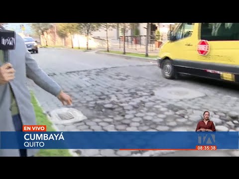 Vecinos de Cumbayá denuncian una calle en mal estado