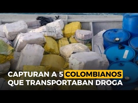 Capturan a 5 colombianos que transportaban droga en lancha