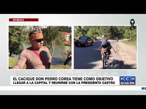 El Cacique de Lempira viaja desde Intibucá en bicicleta pare reunirse con la presidenta Xiomara Cast